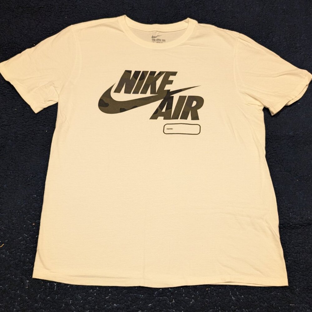 Lightly Worn, Nike Air - Name Tag Tee (White/Camo) Large
